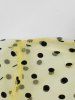 Plus Size Polka Dot Sheer Mesh Patchwork Keyhole Neck Flare Sleeve Vintage Dress -  