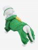 Pet's Reflective Patchwork Waterproof Buttons Dinosaur Pattern Hooded Raincoat -  