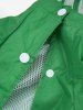 Pet's Reflective Patchwork Waterproof Buttons Dinosaur Pattern Hooded Raincoat -  