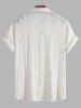 Chemise Jacquard Ajourée Géométrique à Manches Courtes avec Boutons pour Homme - Blanc XXL