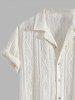 Chemise Jacquard Ajourée Géométrique à Manches Courtes avec Boutons pour Homme - Blanc XXL