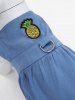 Pet's Pineapple Lace Trim Appliques Buttons Dress -  