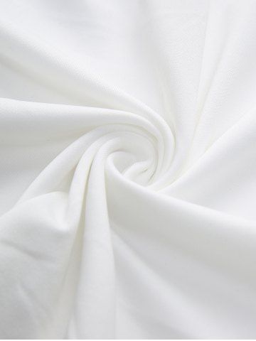 Plus Size Flowers Embroidery Mesh Tassel Lace Trim Crisscross Buckle Panel Top