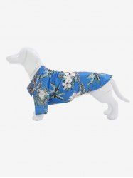 Pet's Turn-down Collar Coconut Tree Pineapple Floral Print Hawaii Button Shirt -  