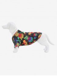 Pet's Pineapple Paint Splatter Print Hollow Out T-shirt -  