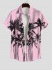 Ink Painting Coconut Tree Print Plus Size Matching Hawaii Beach Outfit For Couples -  