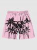 Ink Painting Coconut Tree Print Plus Size Matching Hawaii Beach Outfit For Couples -  
