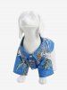 Pet's Turn-down Collar Coconut Tree Pineapple Floral Print Hawaii Button Shirt -  