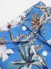 Pet's Turn-down Collar Coconut Tree Pineapple Floral Print Hawaii Button Shirt -  