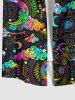 Colorful Ombre Moon Star Cloud Galaxy Halo Print Plus Size Matching Set For Couples -  