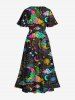 Colorful Ombre Moon Star Cloud Galaxy Halo Print Plus Size Matching Set For Couples -  