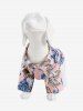 Pet's Turn-down Collar Coconut Tree Pineapple Floral Print Hawaii Button Shirt -  