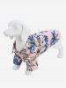Pet's Turn-down Collar Coconut Tree Pineapple Floral Print Hawaii Button Shirt -  