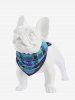 Pet's Skulls Plaid Print Cut Out Bandana Bibs -  