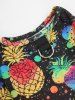 Pet's Pineapple Paint Splatter Print Hollow Out T-shirt -  