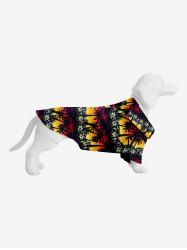 Pet's Coconut Tree Flower Ombre Print Buttons Hawaii Shirt -  