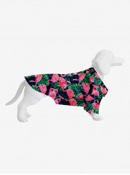 Pet's Flamingo Palm Leaf Print Hawaii Shirt -  