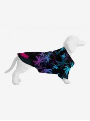 Pet's Ombre Coconut Tree Print Buttons Hawaii Shirt -  