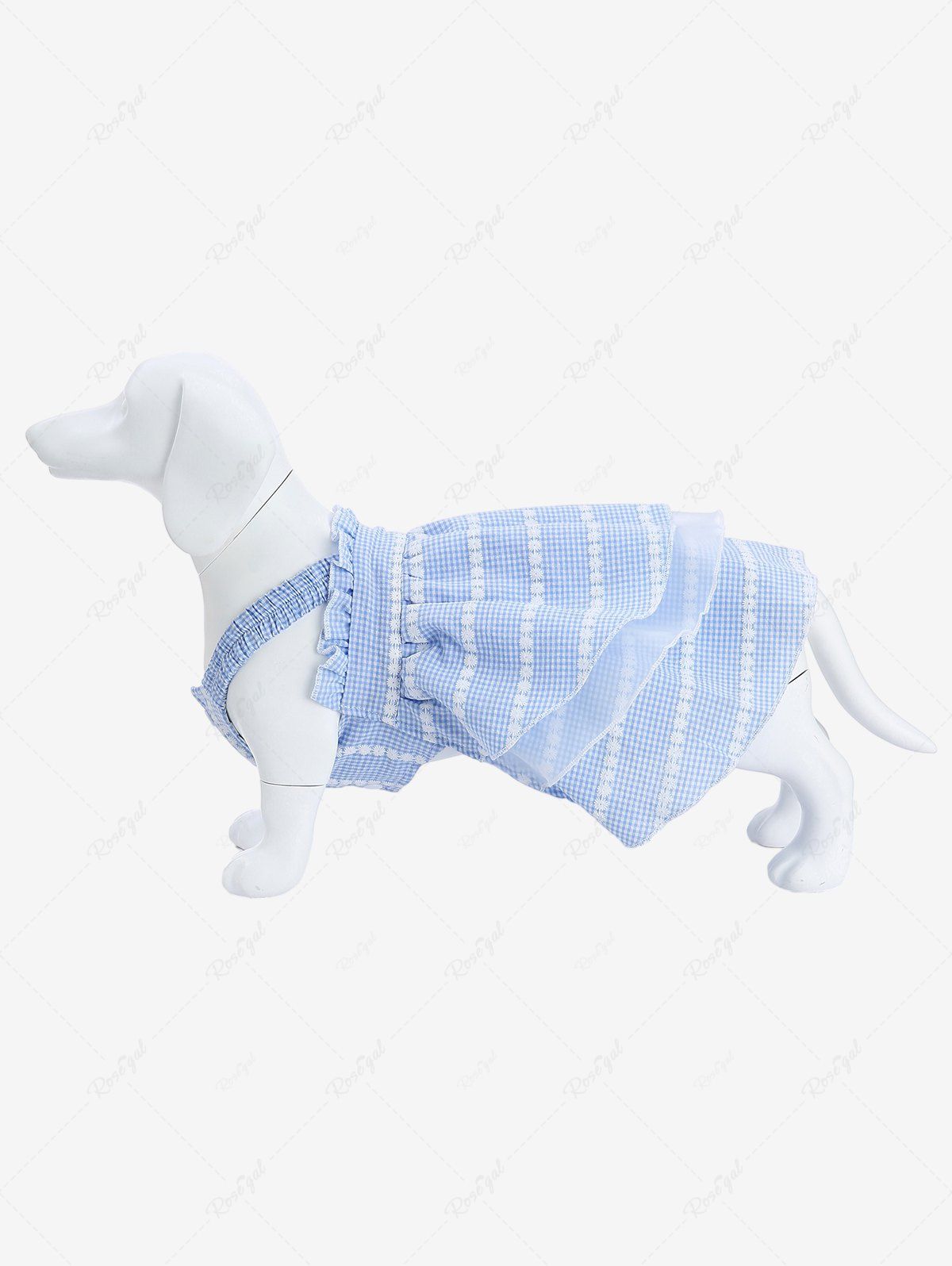 New Pet's Daisy Striped Plaid Layered Ruffles Buttons Tank Dress  