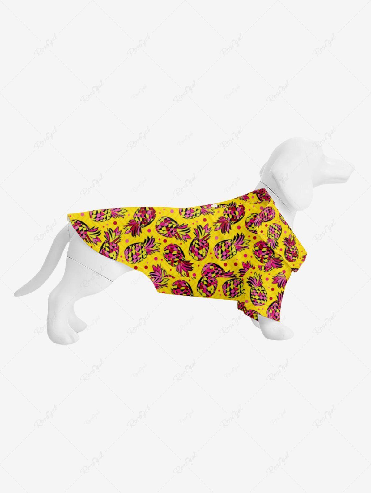 Shop Pet's Pineapple Dots Print Hawaii Shirt  