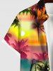 Ombre Galaxy Sun Coconut Tree Print Hawaii Dog and Owner Matching Outfits -  