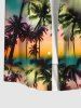 Ombre Galaxy Sun Coconut Tree Print Hawaii Dog and Owner Matching Outfits -  