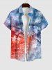 Patriotic American Flag Tie Dye Galaxy Print Plus Size Matching Hawaii Beach Outfit For Couples -  