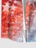 Patriotic American Flag Tie Dye Galaxy Print Plus Size Matching Hawaii Beach Outfit For Couples -  