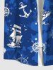 Sailboat Compass Anchor Octopus Cruise Print Plus Size Matching Beach Dress Shirt Outfit For Couples -  
