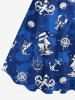 Sailboat Compass Anchor Octopus Cruise Print Plus Size Matching Beach Dress Shirt Outfit For Couples -  