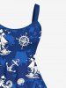Sailboat Compass Anchor Octopus Cruise Print Plus Size Matching Beach Dress Shirt Outfit For Couples -  