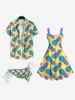 Pet's Turn-down Ombre Pineapple Pin Dot Print Hawaii Button Shirt -  