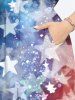 Plus Size Patriotic American Flag Tie Dye Galaxy Print Split Dress -  
