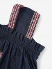 Pet's Plaid Pocket Elastic Trim Denim Tank Dress -  