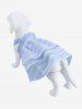 Pet's Daisy Striped Plaid Layered Ruffles Buttons Tank Dress -  