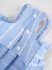 Pet's Daisy Striped Plaid Layered Ruffles Buttons Tank Dress -  