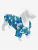 Pet's Turn-down Collar Coconut Leaves Floral Print Hawaii Button Shirt -  