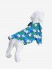 Pet's Turn-down Collar Coconut Leaves Floral Print Hawaii Button Shirt -  