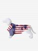 Pet's Turn-down Collar Patriotic American Flag Coconut Tree Sea Print Hawaii Button Shirt -  