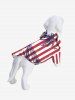 Pet's Turn-down Collar Patriotic American Flag Coconut Tree Sea Print Hawaii Button Shirt -  
