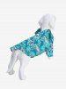 Pet's Turn-down Collar Coconut Leaves Floral Print Hawaii Button Shirt -  