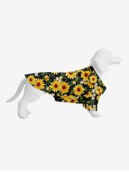 Pet's Turn-down Collar Daisy Flower Leaf Print Button Shirt -  