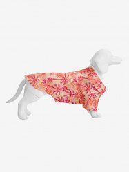 Pet's Turn-down Collar Coconut Tree Floral  Print Hawaii Button Shirt -  