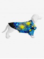 Pet's Spiral Galaxy Painting Print Hawaii Button Shirt -  