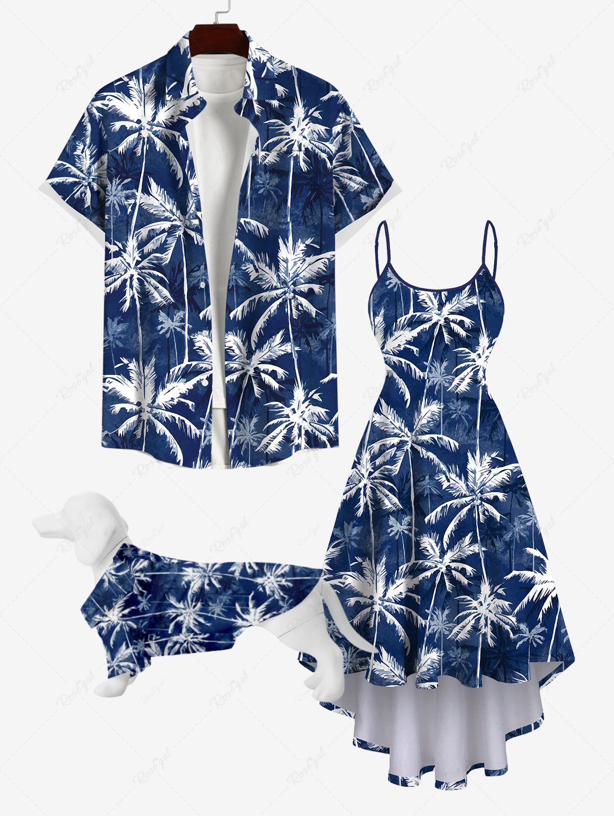 Outfits Coconut Tree Print Hawaii Dog and Owner Matching Outfits  