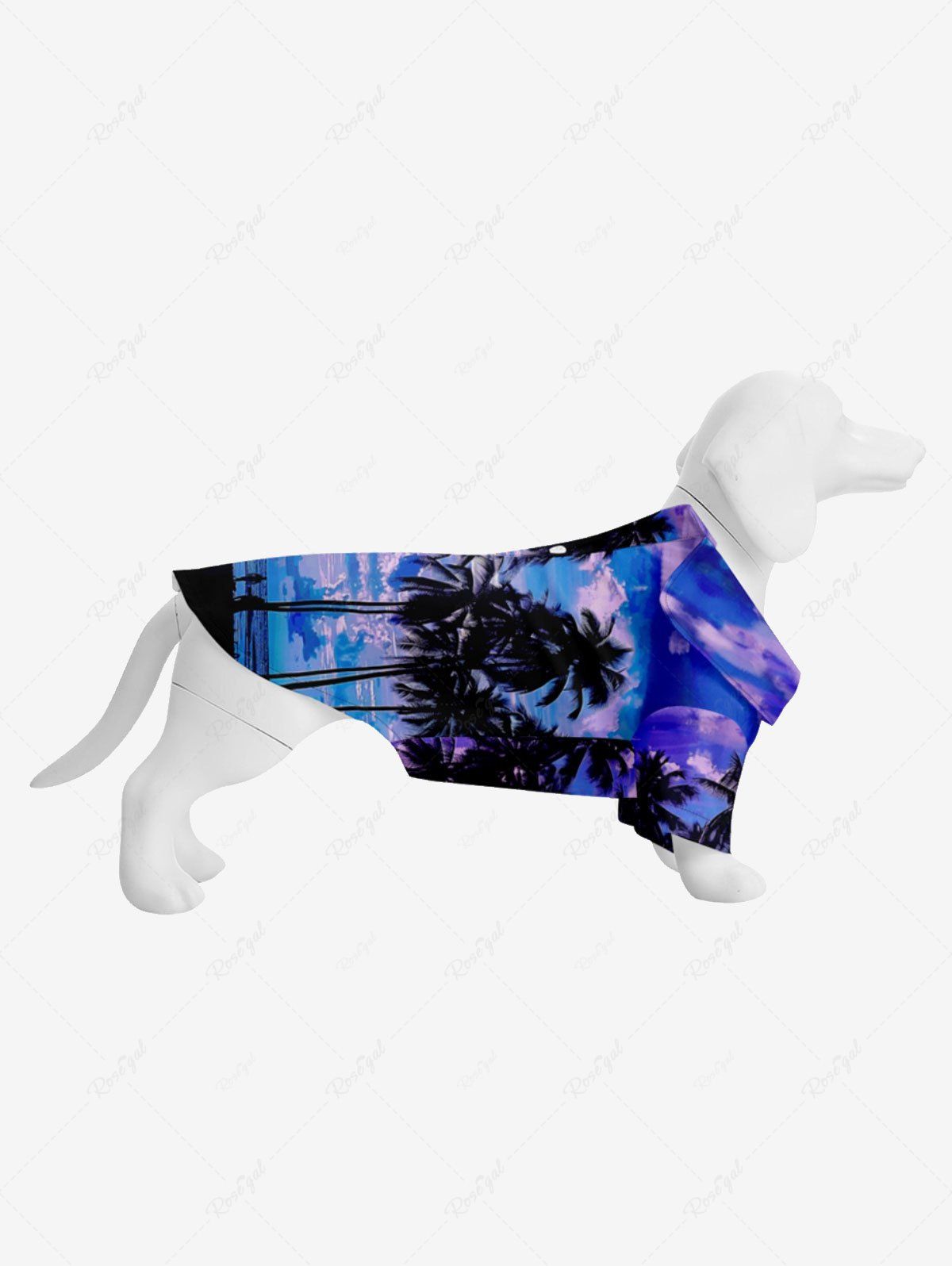 Cheap Pet's Coconut Tree Cloud Sky Print Hawaii Shirt  
