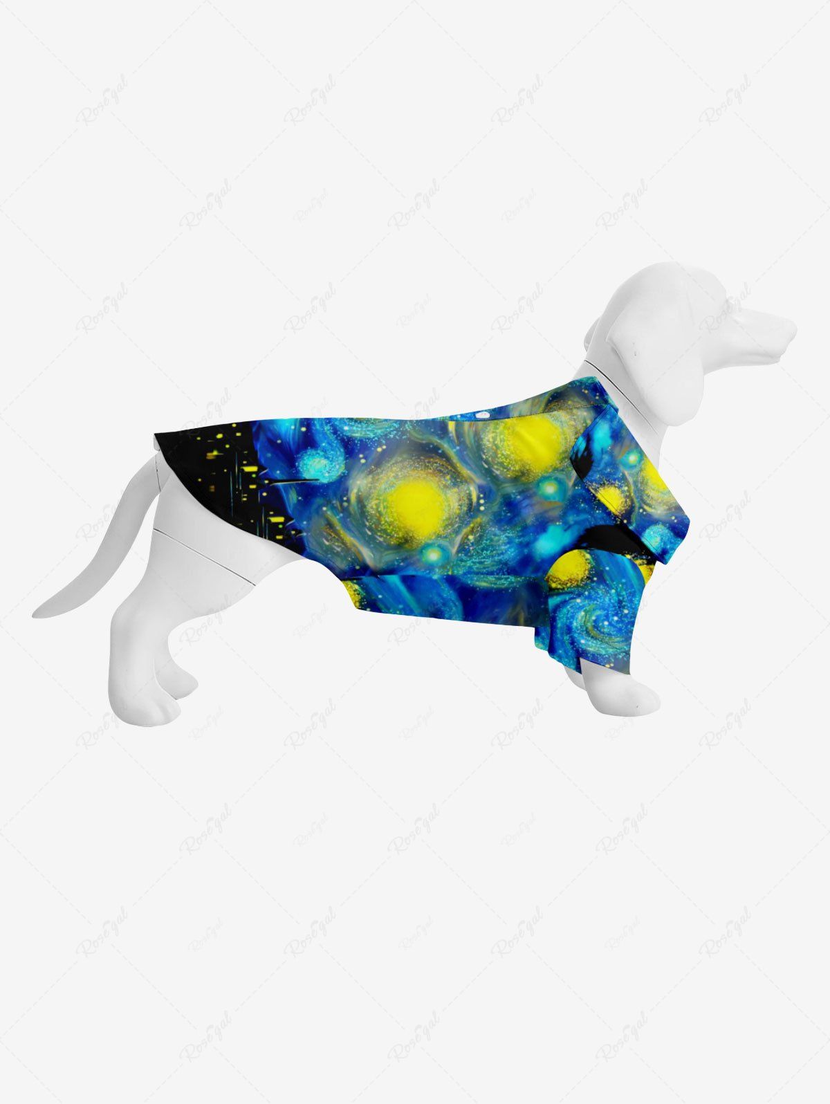 Outfit Pet's Spiral Galaxy Painting Print Hawaii Button Shirt  