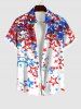 Cold Shoulder Colorful Stars Patriotic American Flag Print Plus Size Matching Set For Couples -  