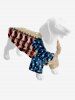 3D Lace Up American Flag Newspaper Print Dog And Owner Matching Outfits -  