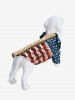 3D Lace Up American Flag Newspaper Print Dog And Owner Matching Outfits -  
